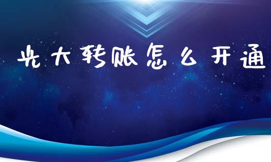 光大转账怎么开通_https://m.fansifence.com_消费金融_第1张