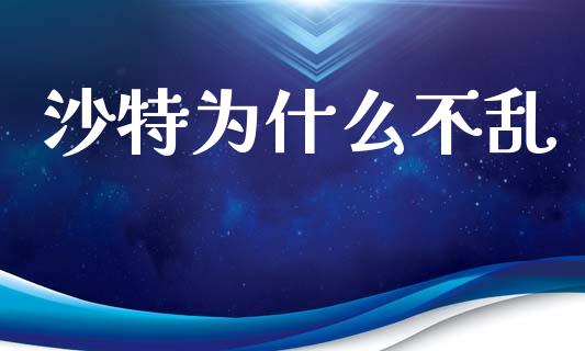 沙特为什么不乱_https://m.fansifence.com_消费金融_第1张