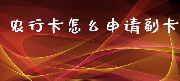 农行卡怎么申请副卡_https://m.fansifence.com_贵金属行情_第1张