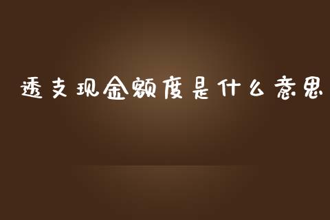 透支现金额度是什么意思_https://m.fansifence.com_公募基金_第1张