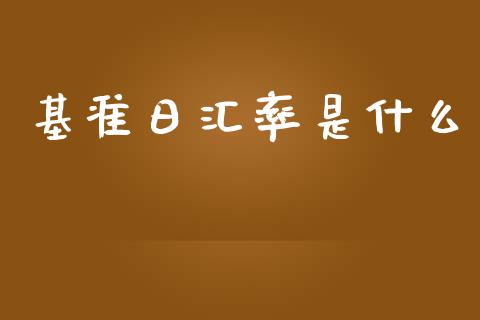 基准日汇率是什么_https://m.fansifence.com_个股行情_第1张