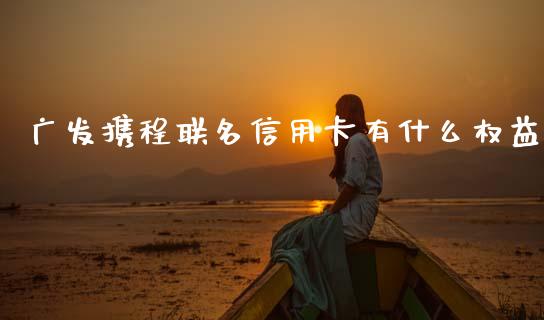 广发携程联名信用卡有什么权益_https://m.fansifence.com_公募基金_第1张