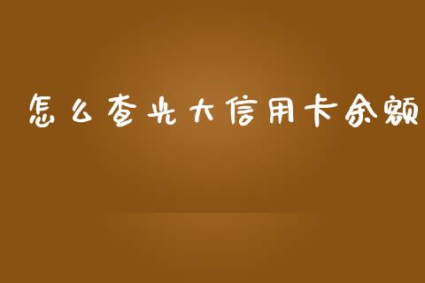 怎么查光大信用卡余额_https://m.fansifence.com_个股行情_第1张