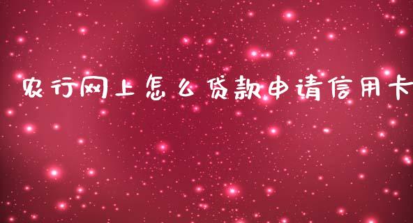 农行网上怎么贷款申请信用卡_https://m.fansifence.com_公募基金_第1张