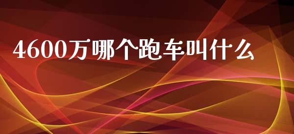 4600万哪个跑车叫什么_https://m.fansifence.com_个股行情_第1张