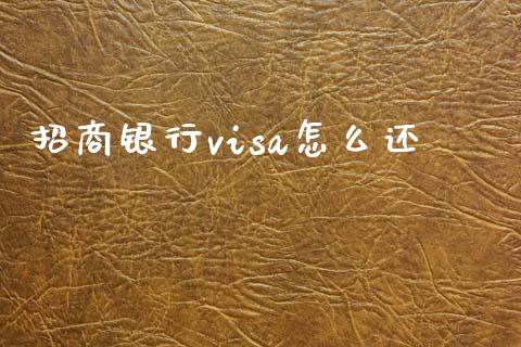 招商银行visa怎么还_https://m.fansifence.com_公募基金_第1张