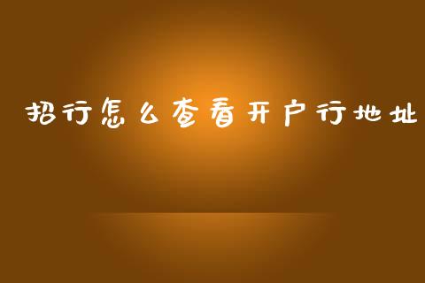 招行怎么查看开户行地址_https://m.fansifence.com_消费金融_第1张