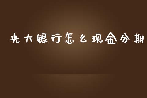光大银行怎么现金分期_https://m.fansifence.com_个股行情_第1张