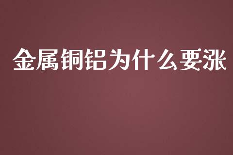 金属铜铝为什么要涨_https://m.fansifence.com_贵金属行情_第1张