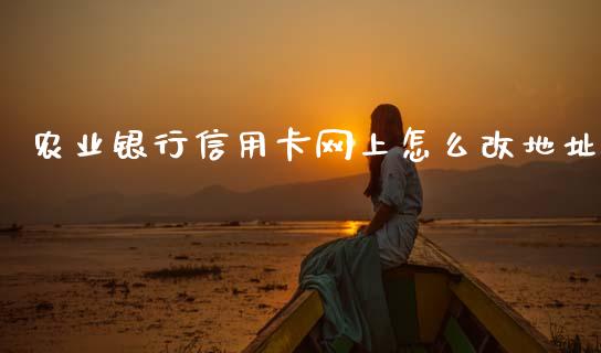 农业银行信用卡网上怎么改地址_https://m.fansifence.com_消费金融_第1张