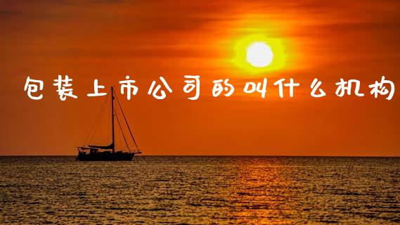 包装上市公司的叫什么机构_https://m.fansifence.com_个股行情_第1张