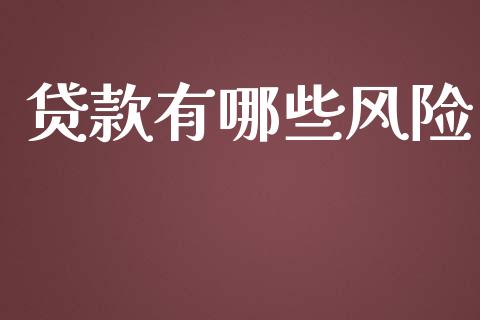 贷款有哪些风险_https://m.fansifence.com_公募基金_第1张