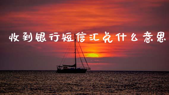 收到银行短信汇兑什么意思_https://m.fansifence.com_消费金融_第1张