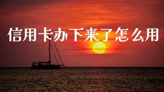 信用卡办下来了怎么用_https://m.fansifence.com_公募基金_第1张