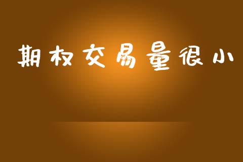 期权交易量很小_https://m.fansifence.com_贵金属行情_第1张