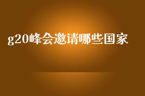 g20峰会邀请哪些国家_https://m.fansifence.com_公募基金_第1张