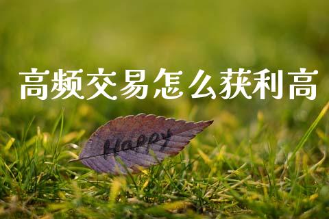 高频交易怎么获利高_https://m.fansifence.com_消费金融_第1张