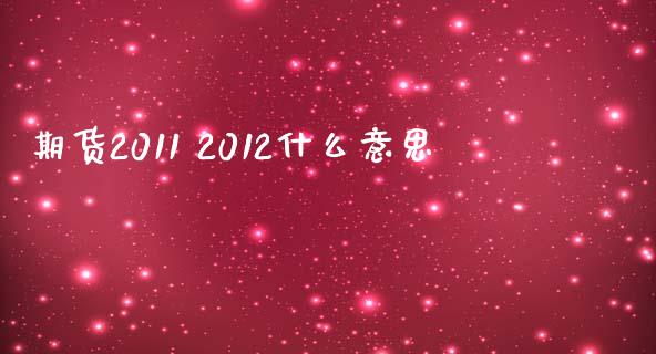 期货2011 2012什么意思_https://m.fansifence.com_消费金融_第1张