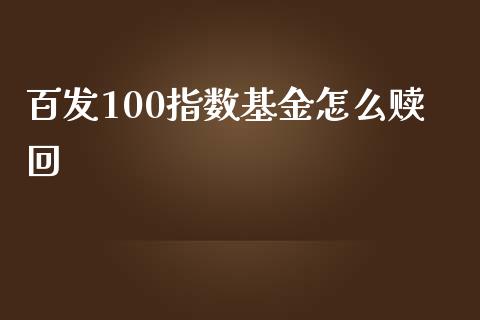 百发100指数基金怎么赎回_https://m.fansifence.com_公募基金_第1张