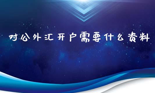 对公外汇开户需要什么资料_https://m.fansifence.com_公募基金_第1张