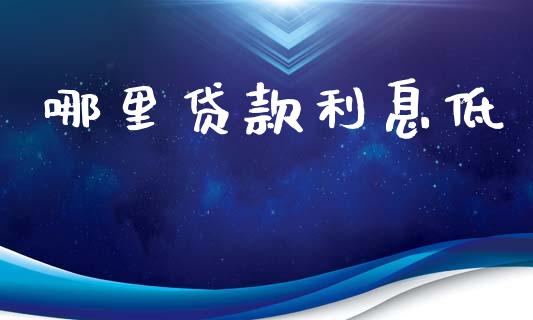哪里贷款利息低_https://m.fansifence.com_消费金融_第1张