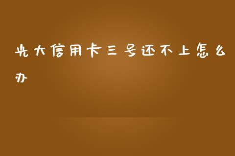 光大信用卡三号还不上怎么办_https://m.fansifence.com_个股行情_第1张