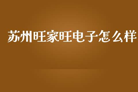 苏州旺家旺电子怎么样_https://m.fansifence.com_消费金融_第1张