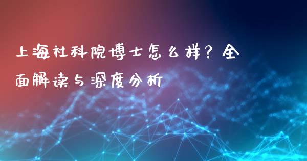 上海社科院博士怎么样？全面解读与深度分析_https://m.fansifence.com_个股行情_第1张