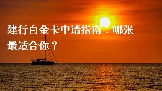 建行白金卡申请指南：哪张最适合你？_https://m.fansifence.com_公募基金_第1张