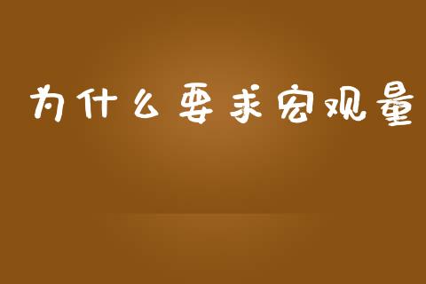 为什么要求宏观量_https://m.fansifence.com_个股行情_第1张