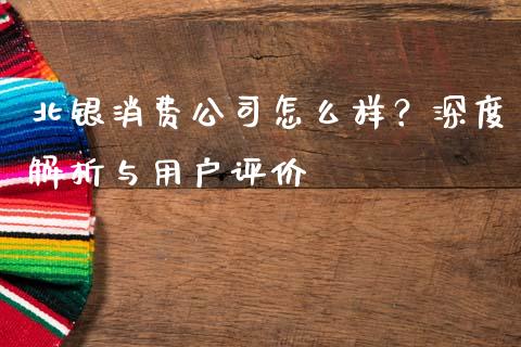 北银消费公司怎么样？深度解析与用户评价_https://m.fansifence.com_消费金融_第1张