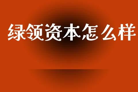 绿领资本怎么样_https://m.fansifence.com_个股行情_第1张