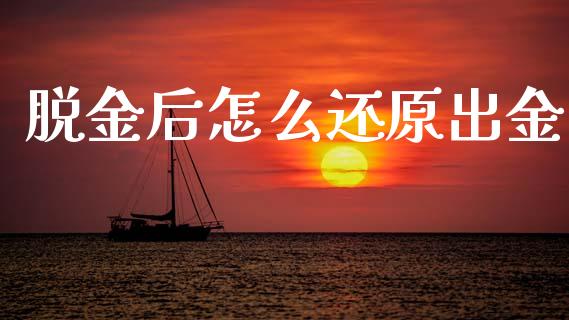 脱金后怎么还原出金_https://m.fansifence.com_消费金融_第1张
