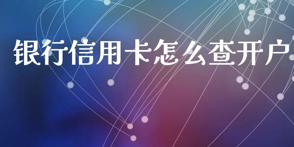 银行信用卡怎么查开户_https://m.fansifence.com_消费金融_第1张