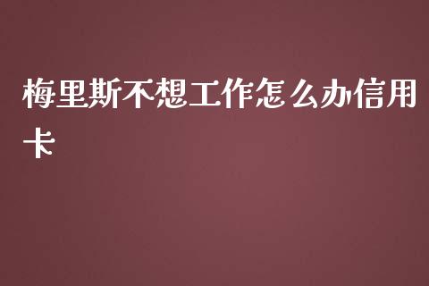 梅里斯不想工作怎么办信用卡_https://m.fansifence.com_贵金属行情_第1张
