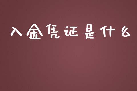入金凭证是什么_https://m.fansifence.com_消费金融_第1张