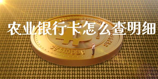 农业银行卡怎么查明细_https://m.fansifence.com_消费金融_第1张