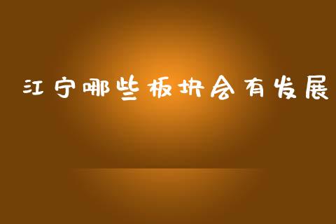 江宁哪些板块会有发展_https://m.fansifence.com_贵金属行情_第1张