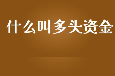 什么叫多头资金_https://m.fansifence.com_个股行情_第1张