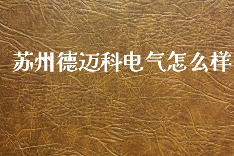 苏州德迈科电气怎么样_https://m.fansifence.com_消费金融_第1张