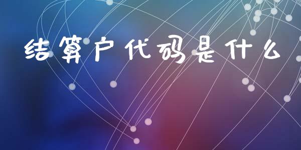 结算户代码是什么_https://m.fansifence.com_消费金融_第1张