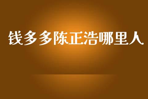 钱多多陈正浩哪里人_https://m.fansifence.com_个股行情_第1张