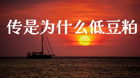 传是为什么低豆粕_https://m.fansifence.com_个股行情_第1张