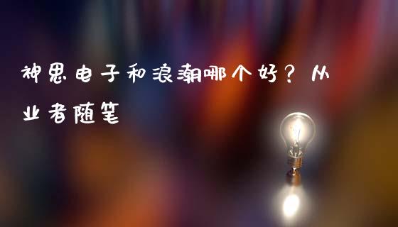 神思电子和浪潮哪个好？从业者随笔_https://m.fansifence.com_公募基金_第1张