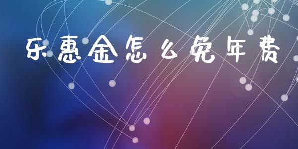乐惠金怎么免年费_https://m.fansifence.com_公募基金_第1张