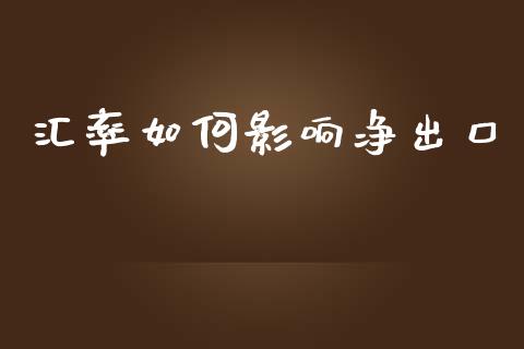 汇率如何影响净出口_https://m.fansifence.com_贵金属行情_第1张