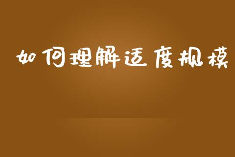 如何理解适度规模_https://m.fansifence.com_个股行情_第1张