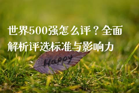 世界500强怎么评？全面解析评选标准与影响力_https://m.fansifence.com_贵金属行情_第1张