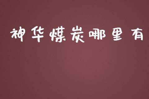 神华煤炭哪里有_https://m.fansifence.com_公募基金_第1张