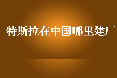 特斯拉在中国哪里建厂_https://m.fansifence.com_贵金属行情_第1张